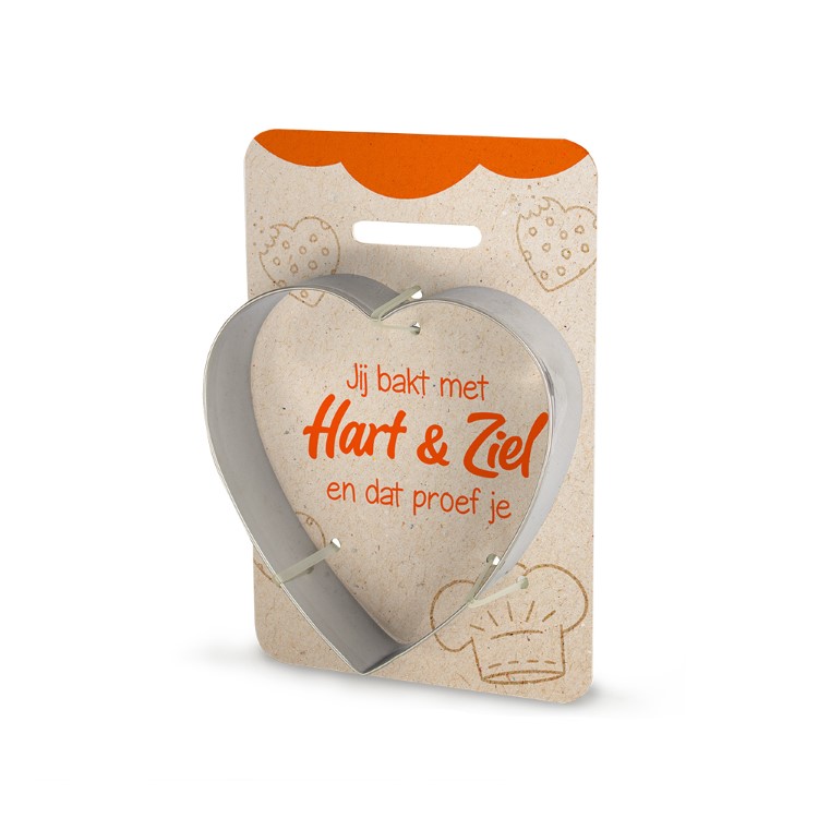 koekjesvorm hart & ziel, jij bakt met hart & ziel en dat proef je, kado verjaardag, keukenprinses