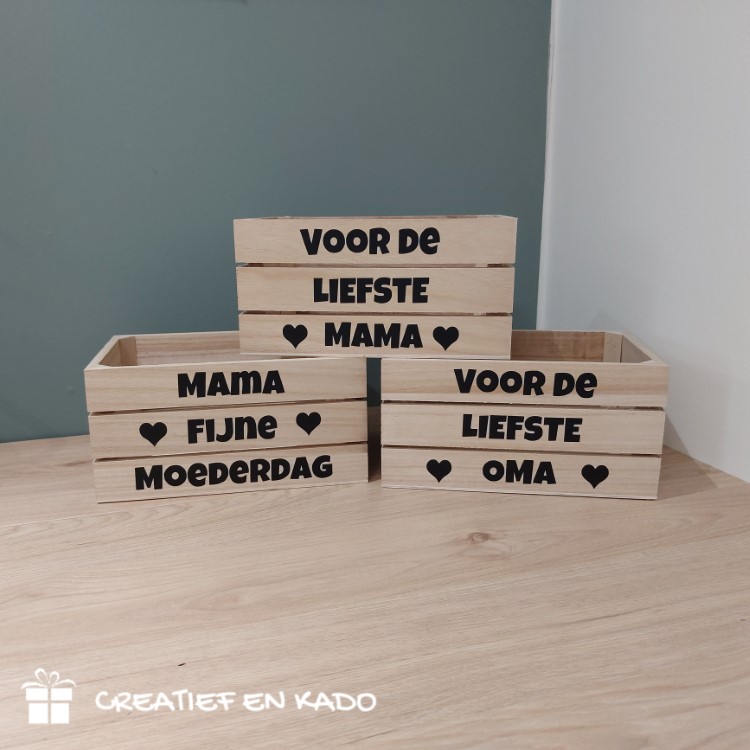 houten kratje moederdag, houten kratje mama, houten kratje oma