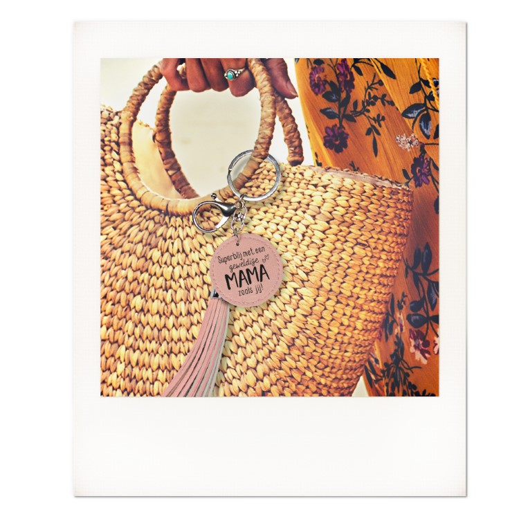 Tassel sleutelhanger mama, leren sleutelhanger, sleutelhanger mama, sfeerbeeld