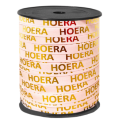 kadolint hoera lichtroze-goud, krullint, cadeaulint, inpakken