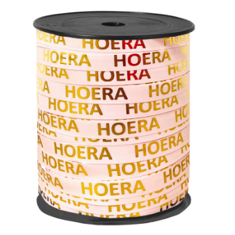 kadolint hoera lichtroze-goud, krullint, cadeaulint, inpakken