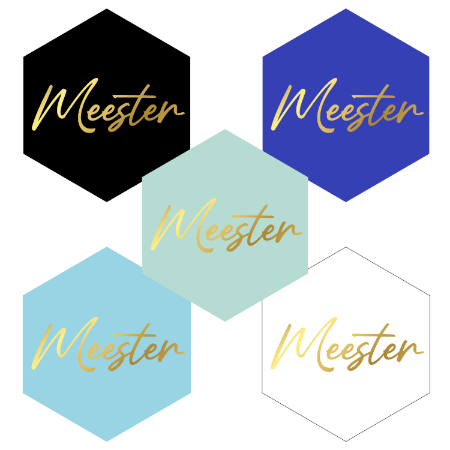 kadostickers meester 6-hoek, sluitstickers meester, inpakken