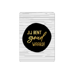 mini kaart jij bent goud waard! , inpakken, mini kaartje
