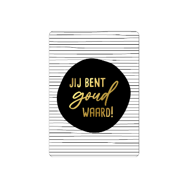 mini kaart jij bent goud waard! , inpakken, mini kaartje