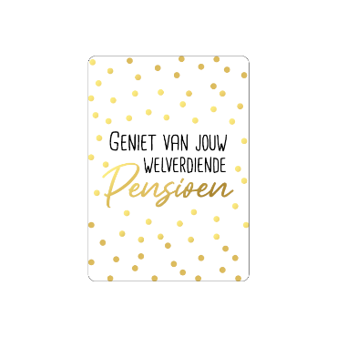 mini kaart pensioen, mini kaartje geniet van jouw welverdiende pensioen