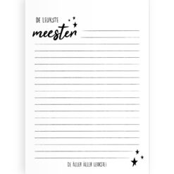 notitieblok de leukste meester, kado meester,