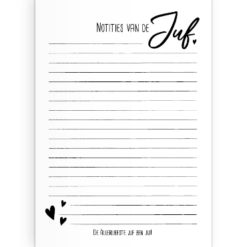 notitieblok notities van de juf, kado juf