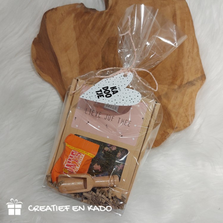 kadosetje lieve juf thee, kado juf, thee set juf