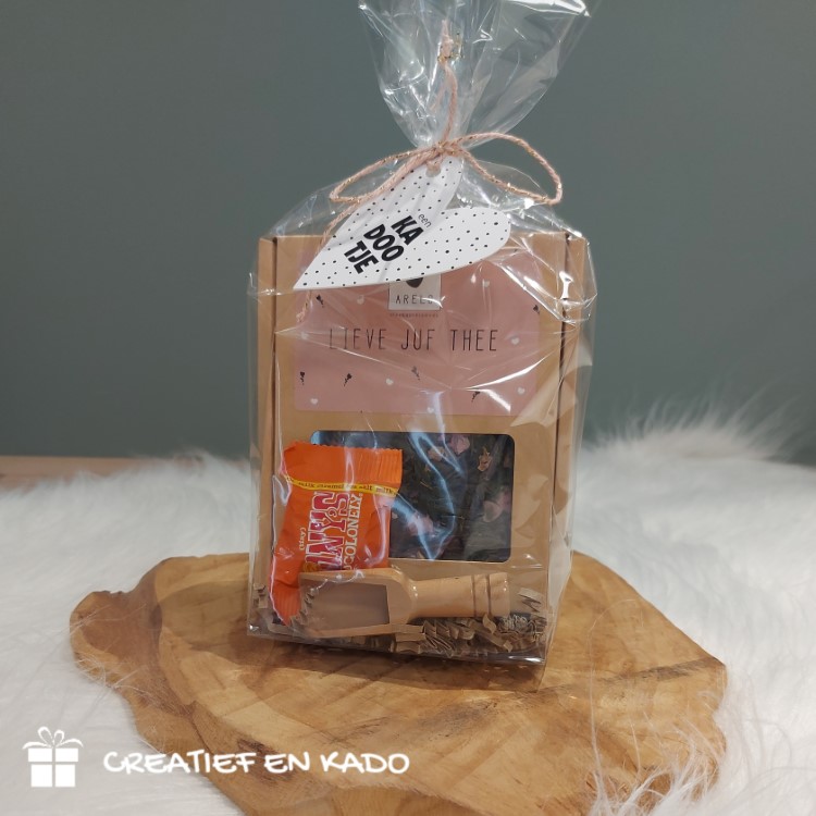 kadosetje lieve juf thee, kado juf, thee set juf