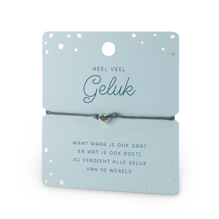 hart armband geluk, ik heb je lief armbandje, Heel veel geluk want waar je ook gaat en wat je ook doet; jij verdient alle geluk van de wereld., kado afscheid