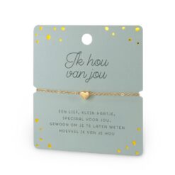hart armband ik hou van jou. hart armband goud, Ik hou van jou. Een lief, klein hartje, speciaal voor jou. Gewoon om je te laten weten hoeveel ik van je hou., ik heb je lief armbandje