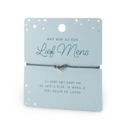 hart armband lief mens, ik heb je lief armbandje, wat ben jij een lief mens jij het het hart op de juist plek. Ik wens je veel geluk en liefde .