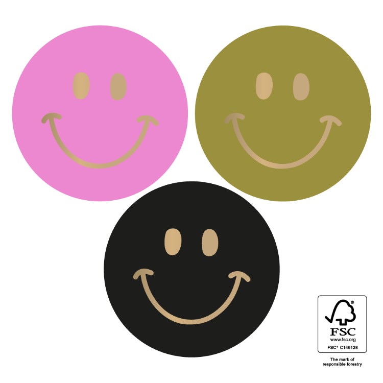 kadostickers smiley faded, sluitstickers smiley, inpakken