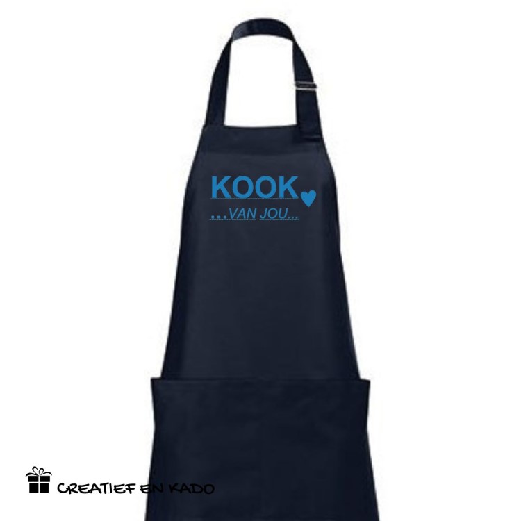 keukenschort kook van jou. keukenschort bedrukken, Valentijnscadeau