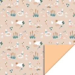 inpakpapier baby goose, inpakken baby, kraamkado inpakken