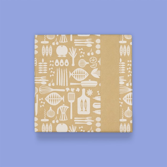 inpakpapier foodies kraft, kadopapier keuken, inpakken,