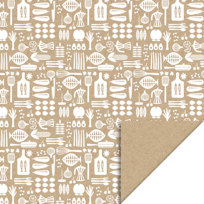 inpakpapier foodies kraft, kadopapier keuken, inpakken, inpakinspiratie,