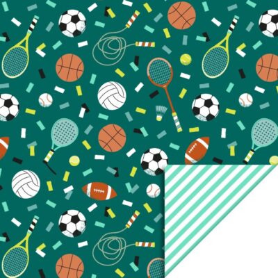 inpakpapier sports, sportief kadopapier, inpakken,