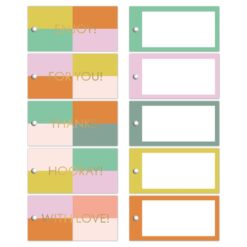 kadolabels colorblocking, kadokaartjes, inpakken,