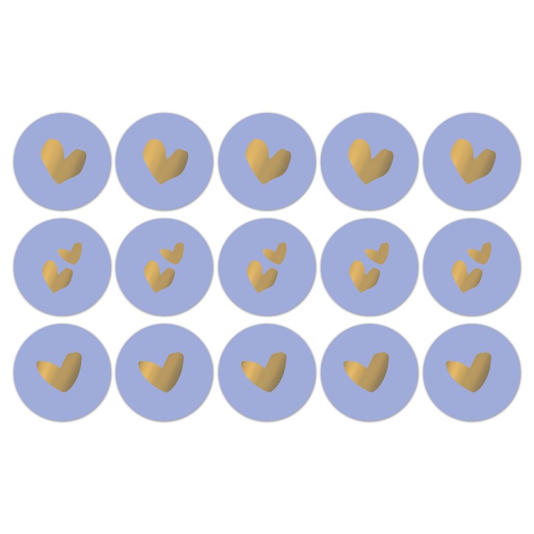 kadostickers solo hearts blauw, inpakken, sluitstickers hartjes