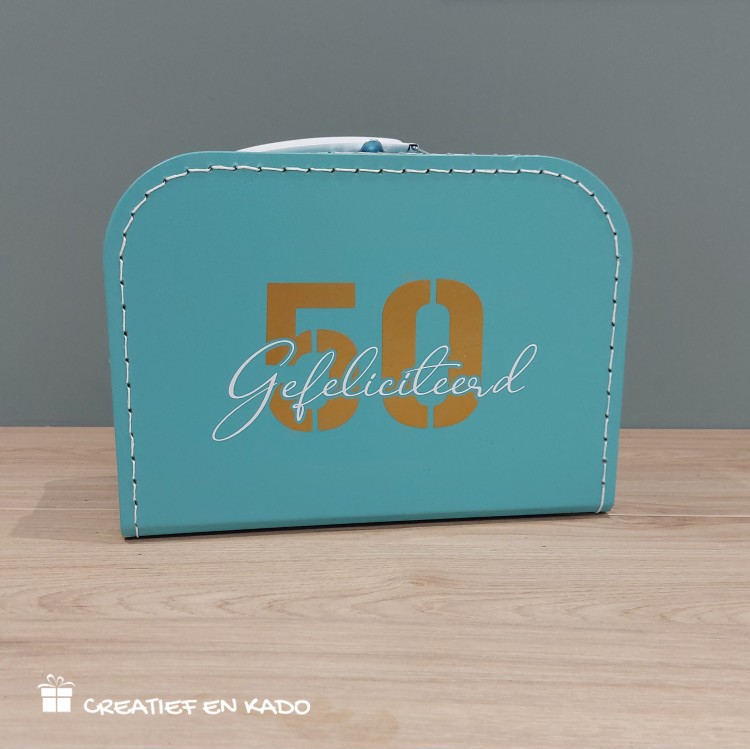 koffertje leeftijd verjaardag, verjaardagskoffertje, jubileum koffertje, kado jubilea, kado kroonleeftijden, kinderkoffertje