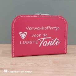 verwenkoffertje voor de liefste tante, verwenpakket oma, kado oma, kinderkoffertje fuchsia