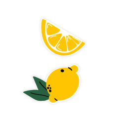 kadostickers lemons, sluitstickers citroenen, kadostickers lovely lemons, inpakken