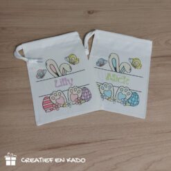 paasbunny zakje met naam, paaseieren zakje, paashaas zakje, sublimatie zakje, Pasen, Paaseieren zoeken