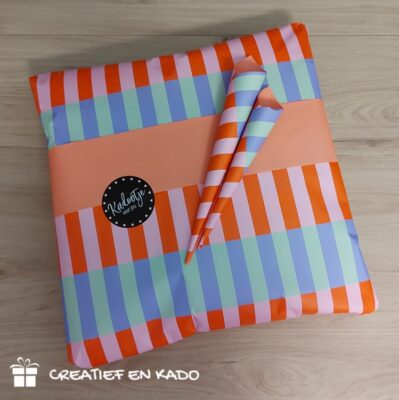 inpakpapier color blocking warm, inpakken, inpakinspiratie, printje van de week