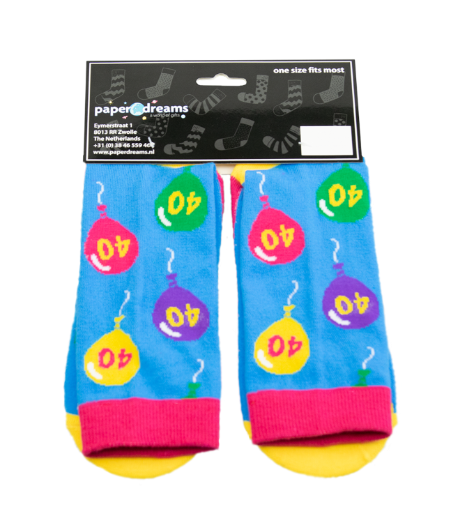 funny socks 40 jaar ouwe sok, grappige sokken, sokken met humor