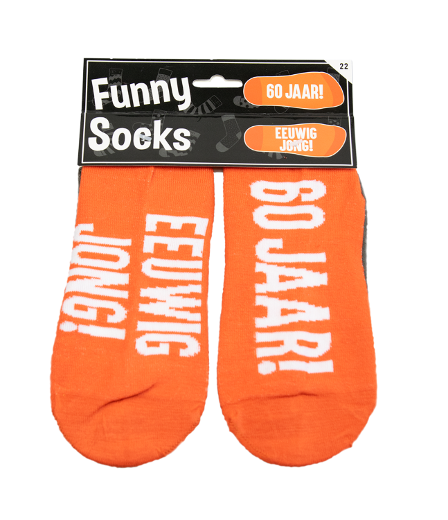 funny socks 60 jaar eeuwig jong, sokken 60 jaar, kado man, sokken met humor