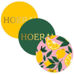 kadostickers lemons, kadostickers lovely lemons, inpakken, sluitstickers citroen