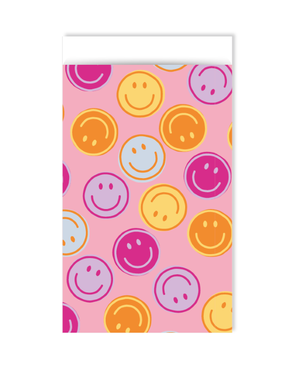 kadozakje smiley pink, inpakken, kadozakje roze smileys