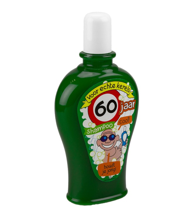 fun shampoo 60 jaar man, kroonleeftijd 60 jaar, kado voor hem, kado verjaardag