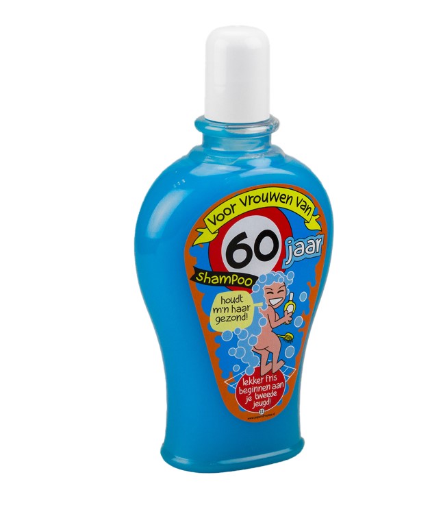 fun shampoo 60 jaar vrouw, kroonleeftijd 60 jaar, kado voor haar, kado verjaardag