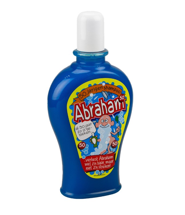 fun shampoo Abraham, kroonleeftijd 50 jaar, kado voor hem, kado Abraham, kado verjaardag