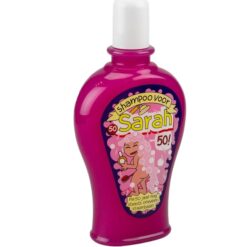 fun shampoo Sarah, kroonleeftijd 50 jaar, kado voor haar, kado Sarah, kado verjaardag