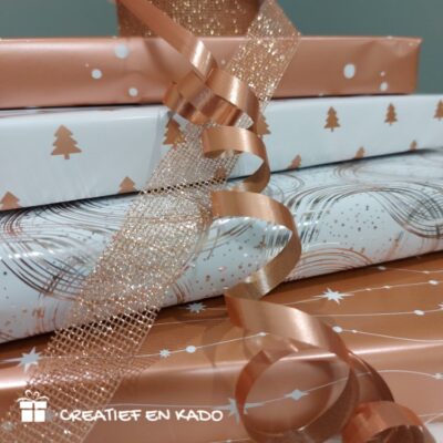 inpakpapier rosegoud, inpakpapier christmas trees, inpakpapier first snow, inpakpapier falling stars, inpakpapier glitter & glamour, inpakken, inpakinspiratie, printje van de week