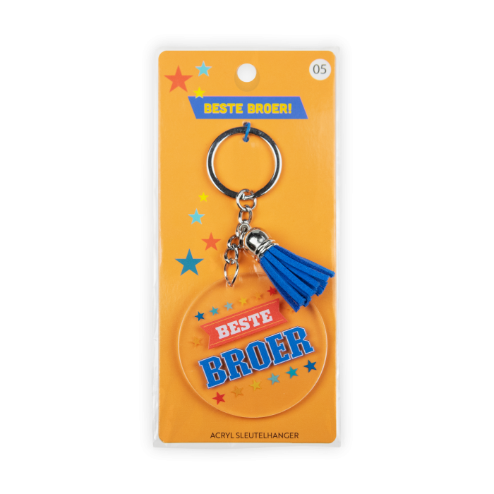 acryl sleutelhanger broer verpakking
