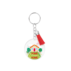acryl sleutelhanger home sweet home, sleutelhanger woning