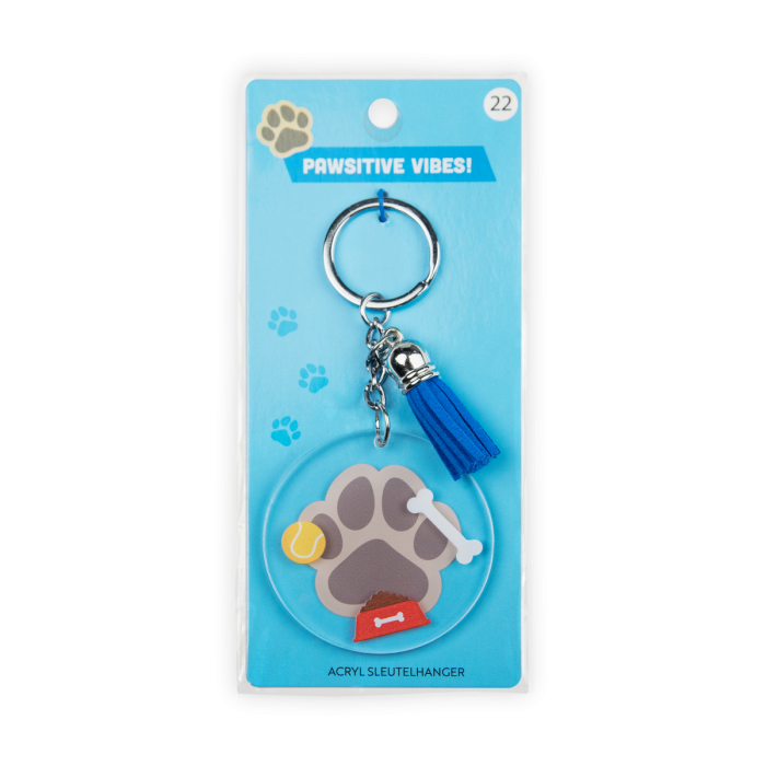 acryl sleutelhanger hond verpakking