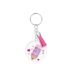 acryl sleutelhanger juf