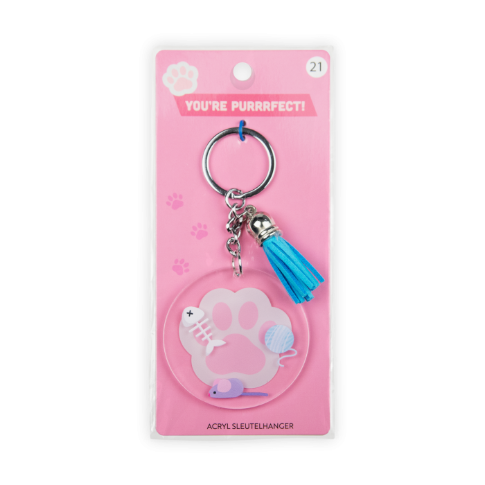 acryl sleutelhanger kat