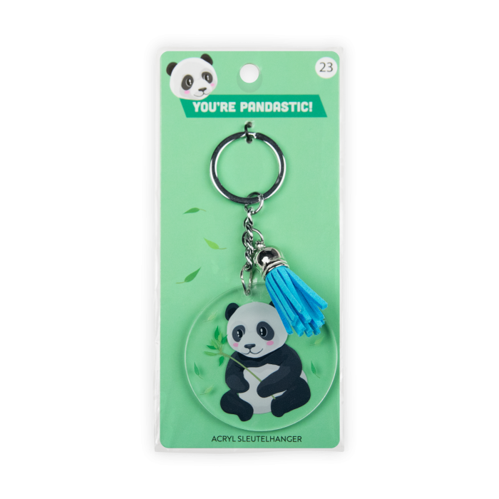 acryl sleutelhanger panda verpakking