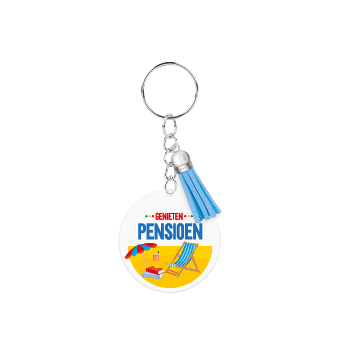 acryl sleutelhanger pensioen