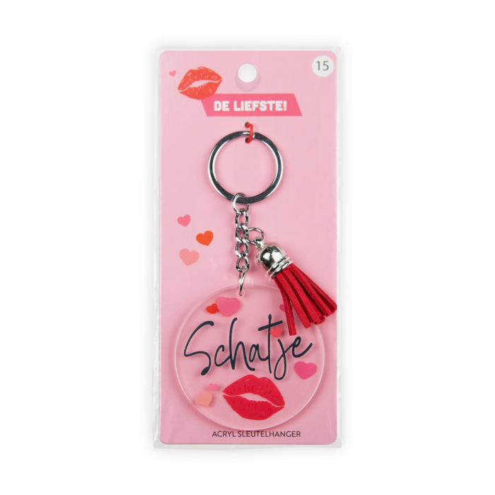 acryl sleutelhanger schatje verpakking