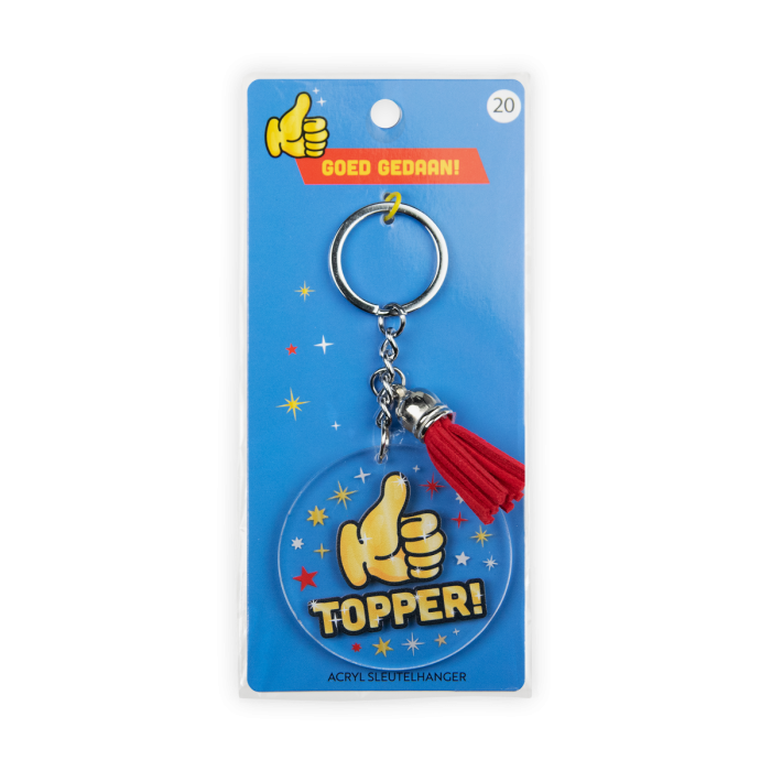 acryl sleutelhanger topper verpakking