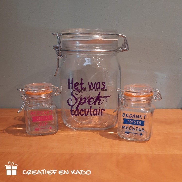 weckpotten, weckpot Spektaculair, mini weckppotjes juf