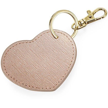 luxe sleutelhanger lederlook hart rose goud