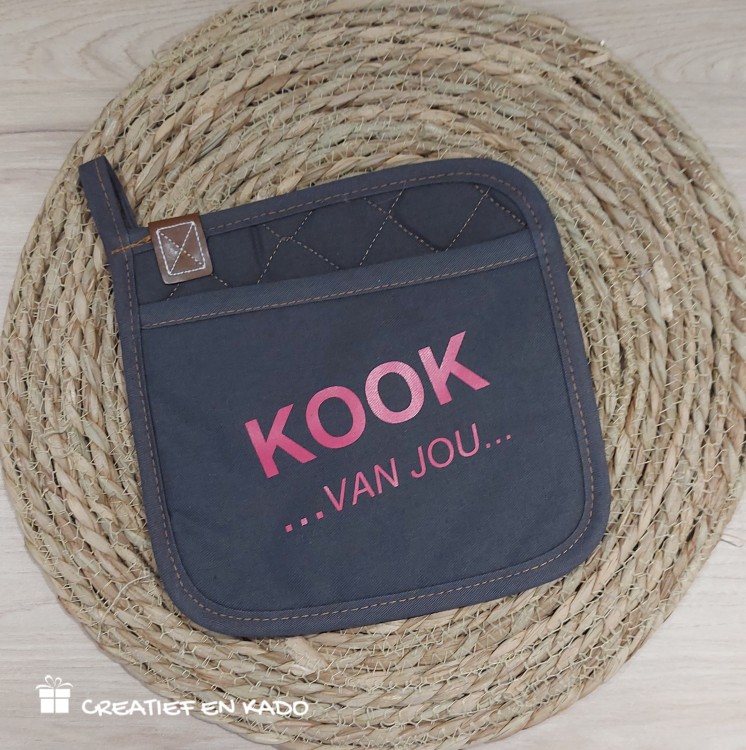 pannenlap kook van jou, pannenlap met tekst